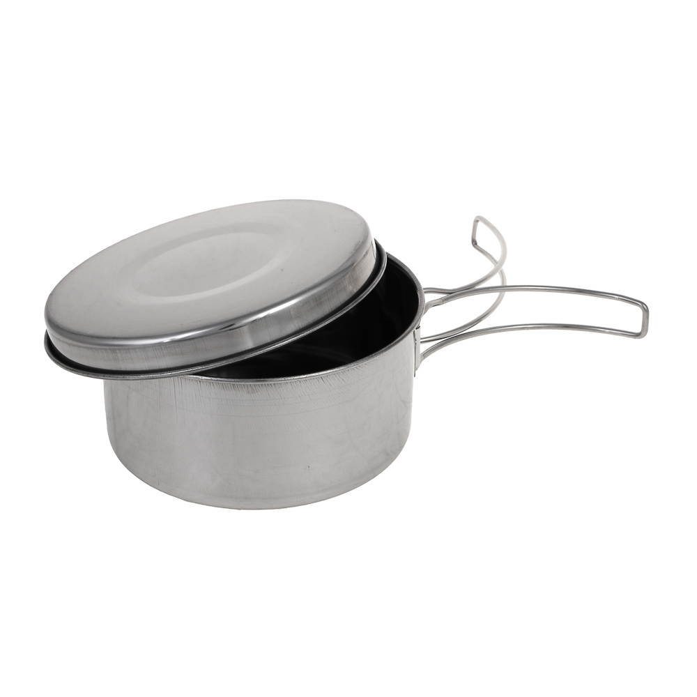 Набор туристической посуды тм AZOR FISHING, 8 предметов в чехле, нерж.сталь, арт.№ 127-082