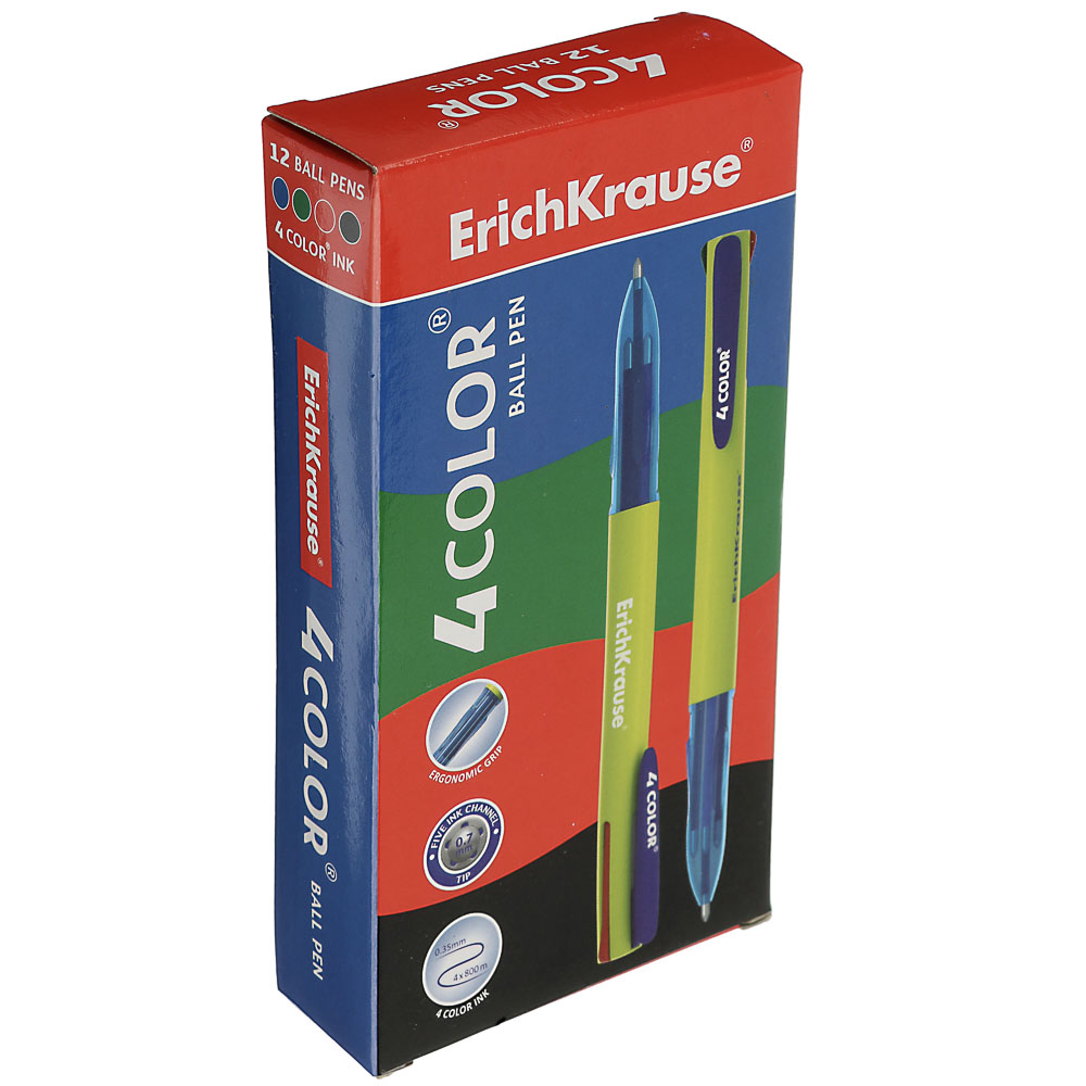 Erich Krause Авторучка шариковая 4-цветная "4 Color", пластик, 45204, арт.№ 622-026