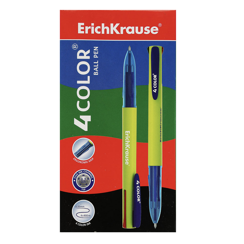 Erich Krause Авторучка шариковая 4-цветная "4 Color", пластик, 45204, арт.№ 622-026