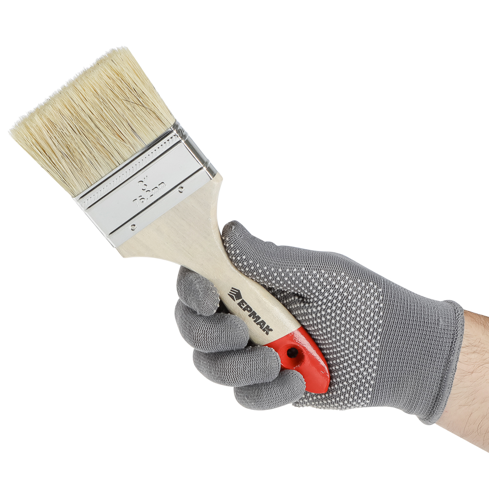 ЕРМАК/HEADMAN Кисть малярная плоская "Евро" нат. щетина 3" (75мм), арт.№ 682-084