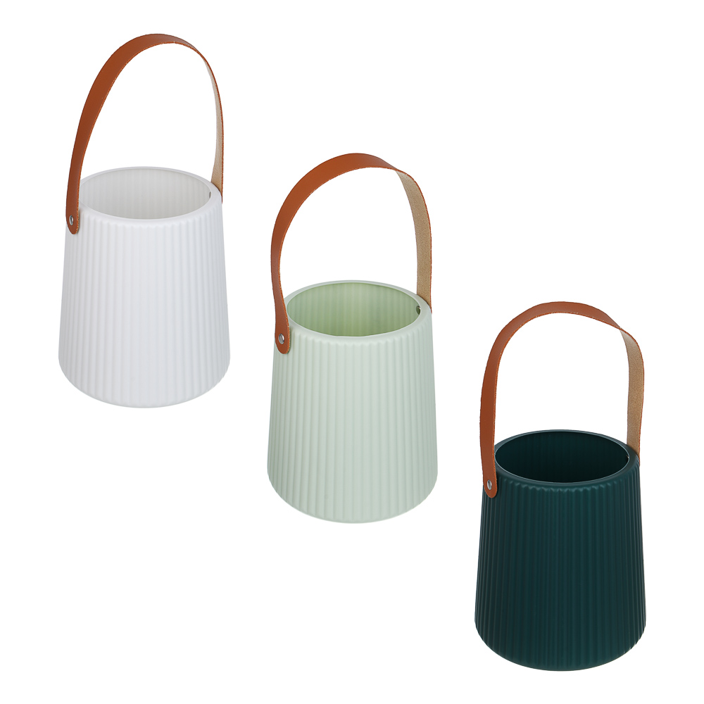 Ваза, 13,5x17,5x16 см, пластик, 3 цвета, арт.№ 502-224