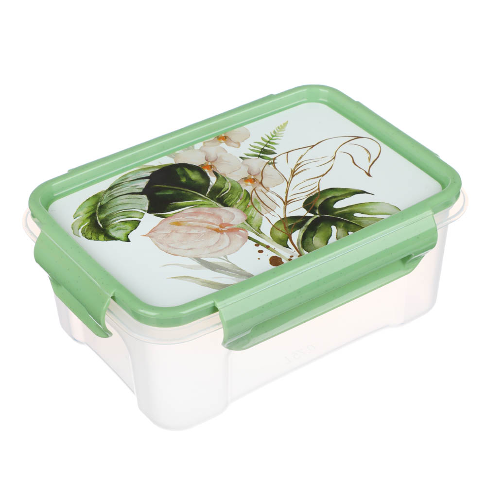 Контейнер для продуктов прямоугольный с защелками 0,75л, Флориана, пластик, арт.№ 861-422