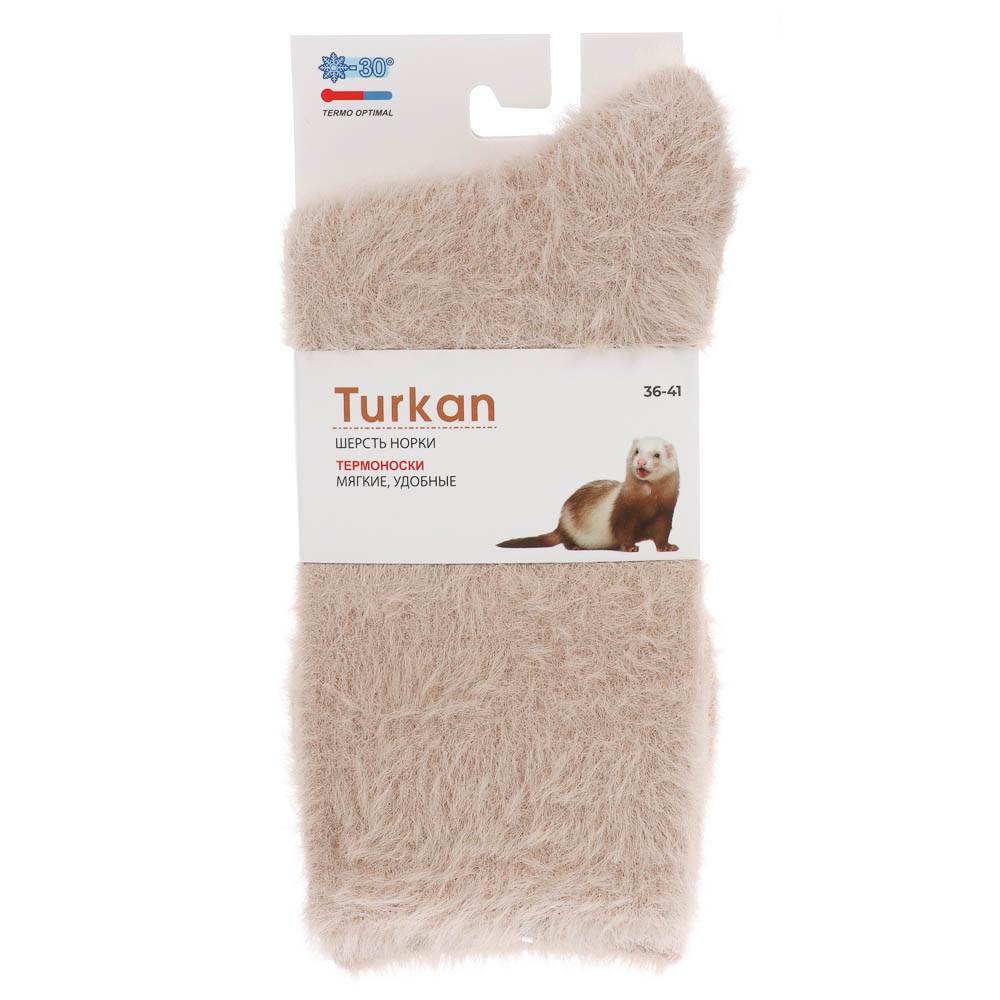 Носки женские, тм TURKAN, размер 36-41, 80% шерсть норки, 15%п/а, 5% лайкра, цвета в асс-те, HN-794, арт.№ 019-657