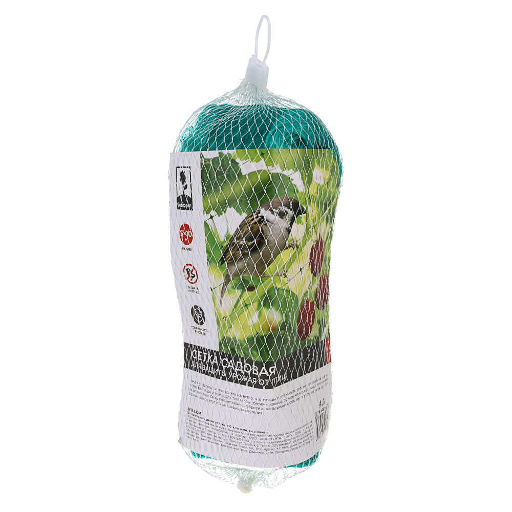 Сетка для защиты урожая от птиц тм INBLOOM, 5х10м, полиэтилен, зеленая, арт.№ 165-023