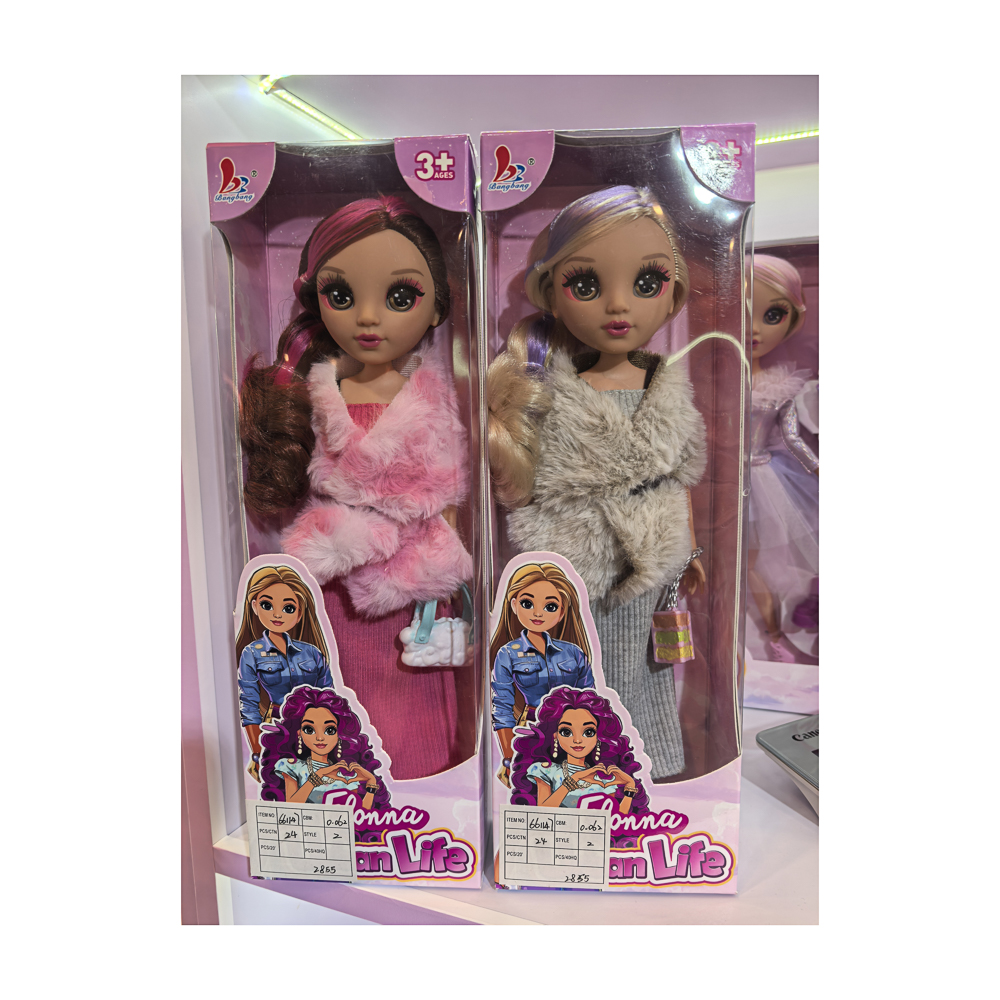 Кукла нарядная 30 см, в пышном боа, PP, PVC, Н17, тм ИГРОЛЕНД, 3+, арт.№ 436-208