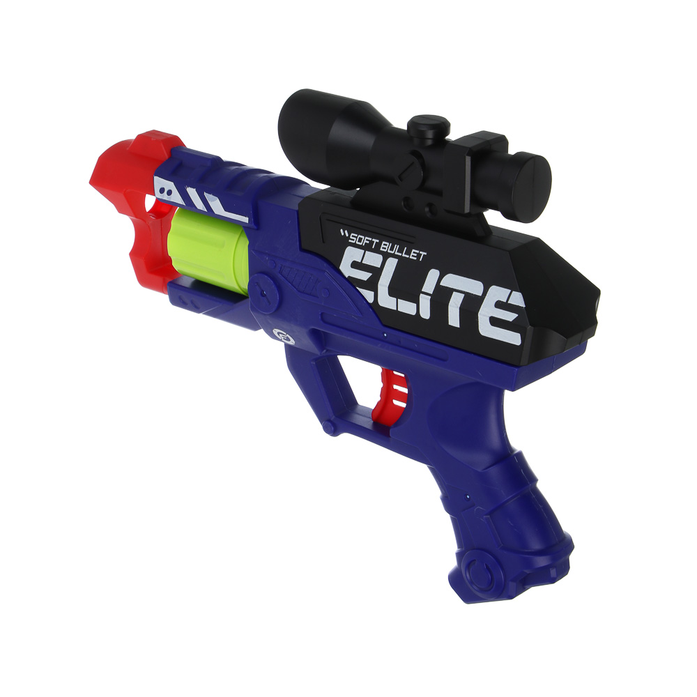 ИГРОЛЕНД Бластер "Меткий выстрел" с мягкими пулями, 12 пуль, ABS, 25х20х8 см, 2 дизайна, арт.№ 261-794