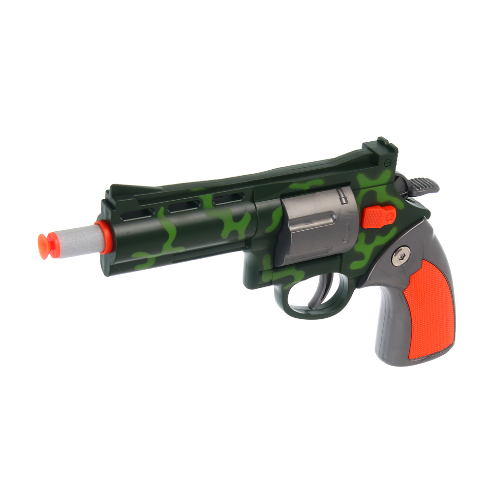 ИГРОЛЕНД Револьвер с мягкими пулями 8 шт, металл, ABS, 27,5x4,8x18,5см, 4 дизайна, арт.№ 261-795