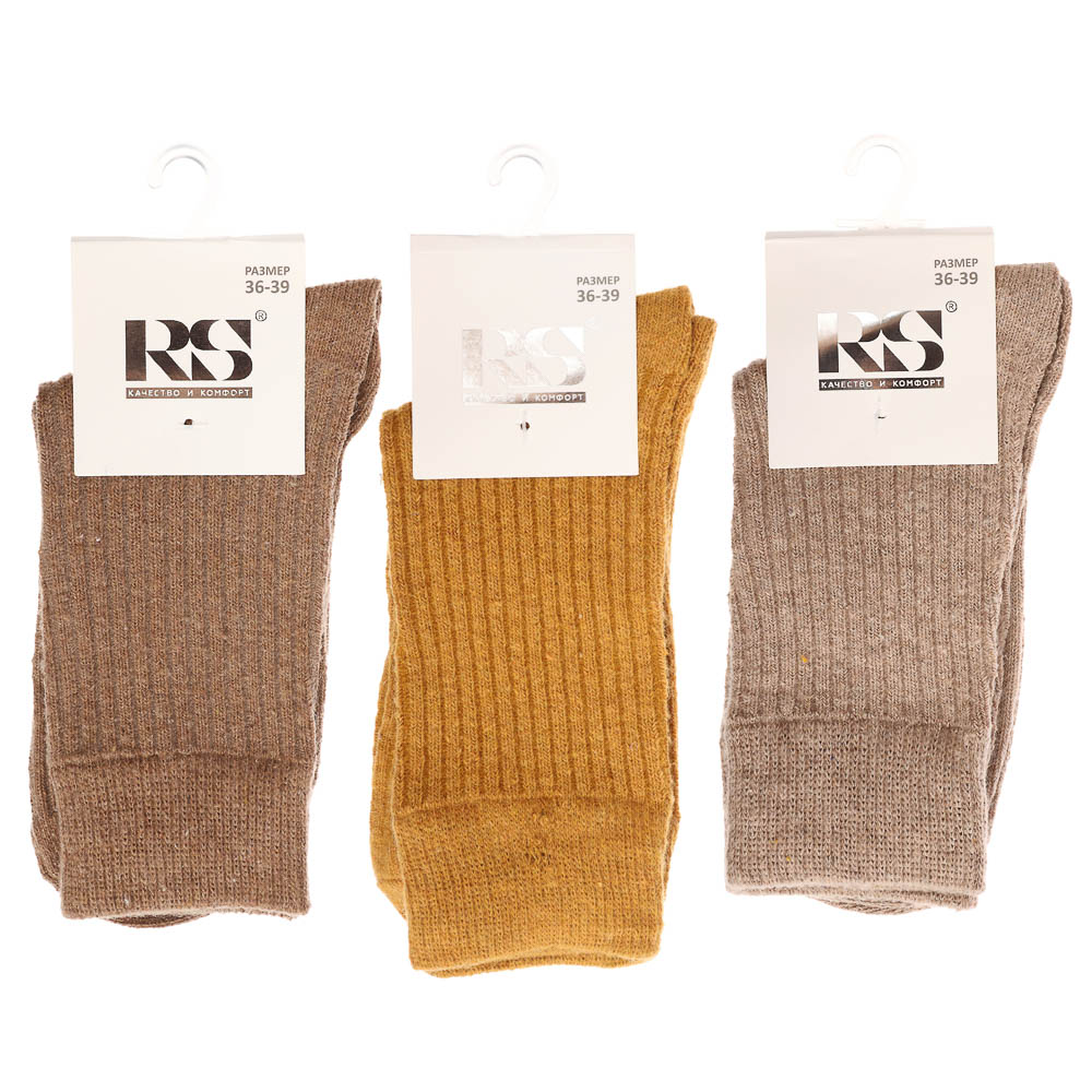 Носки женские "полушерсть" в рубчик, 65% полушерсть, 15% акрил, 10% спандекс, 10% эл, р. 36-39, rib1, арт.№ 019-525