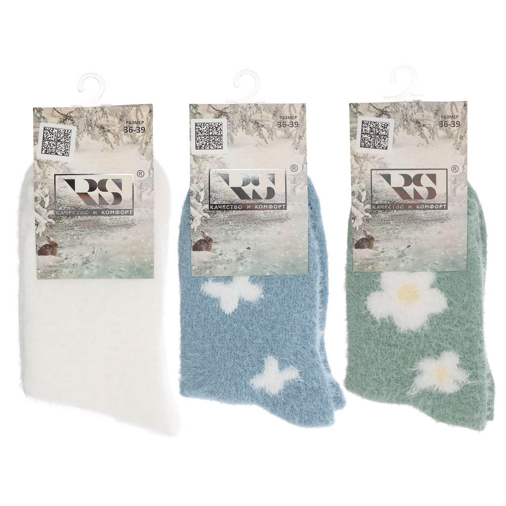 Носки женские с имитацией норки р. 36-39, 98% полиэстер, 2% спандекс, RSQ6, арт.№ 019-526