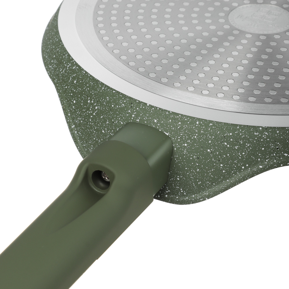 SATOSHI Кантри Сковорода литая блинная d24см, антипригарное покрытие мрамор, индукция, 3 цвета, арт.№ 846-763