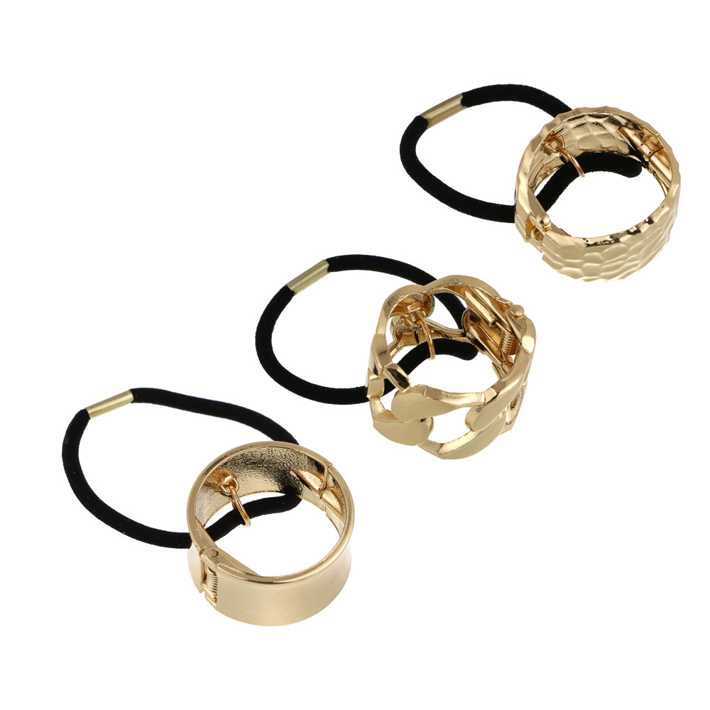 Резинка с металлическим декором "кольцо" ЮНИLOOK, 5 см, текстиль, металл, 3 дизайна, арт.№ 322-337