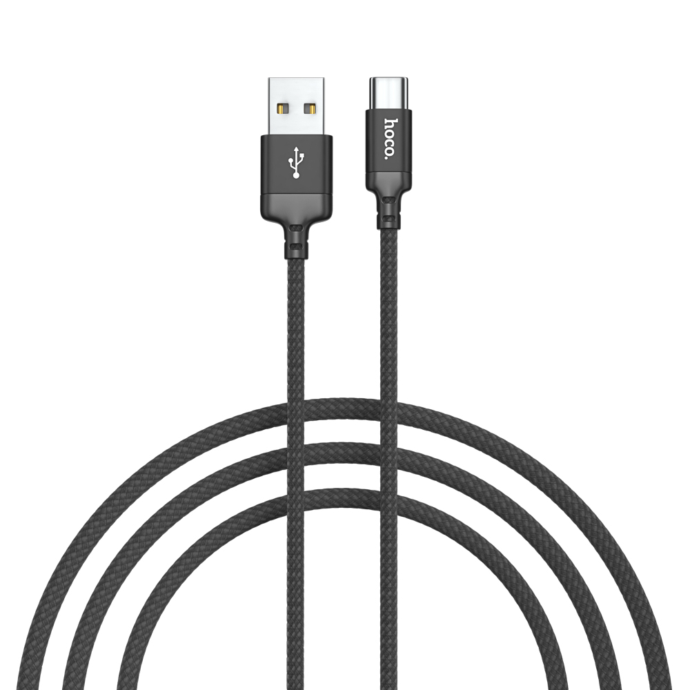 Кабель для зарядки USB(A)-Type C hoco. модель X14, 1м, 3А, черный, арт.№ 931-563