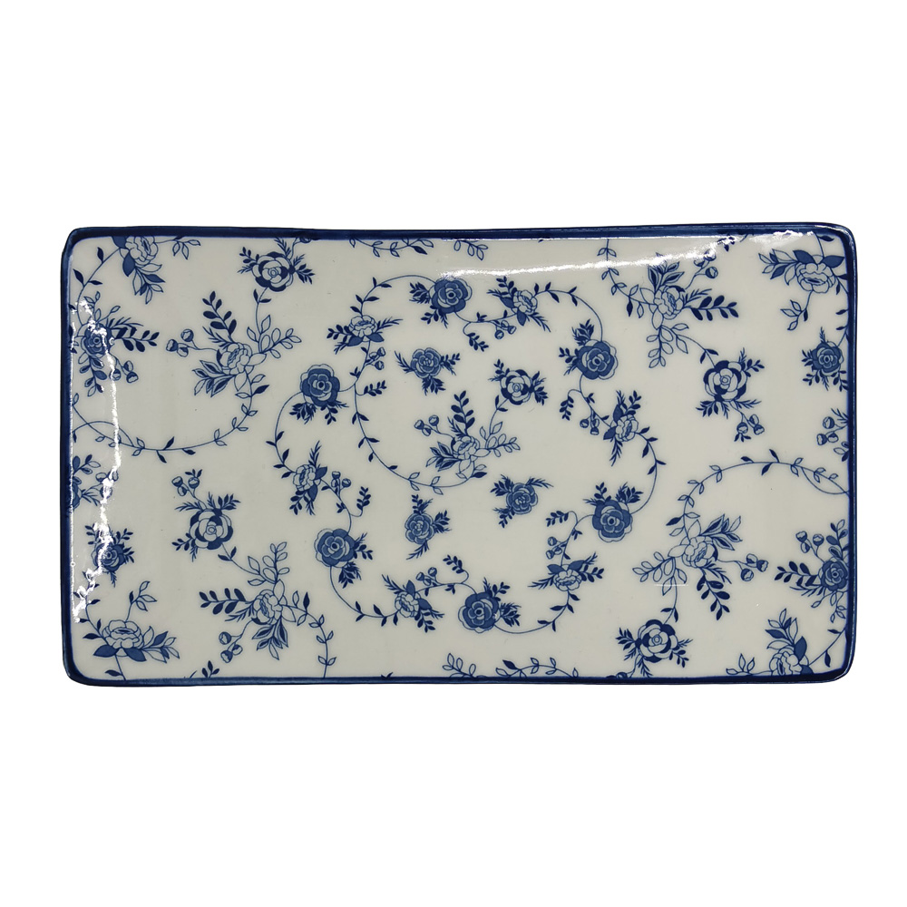 Блюдо прямоугольное Флорал тм MILLIMI, 23х23х2см, фарфор, арт.№ 816-146