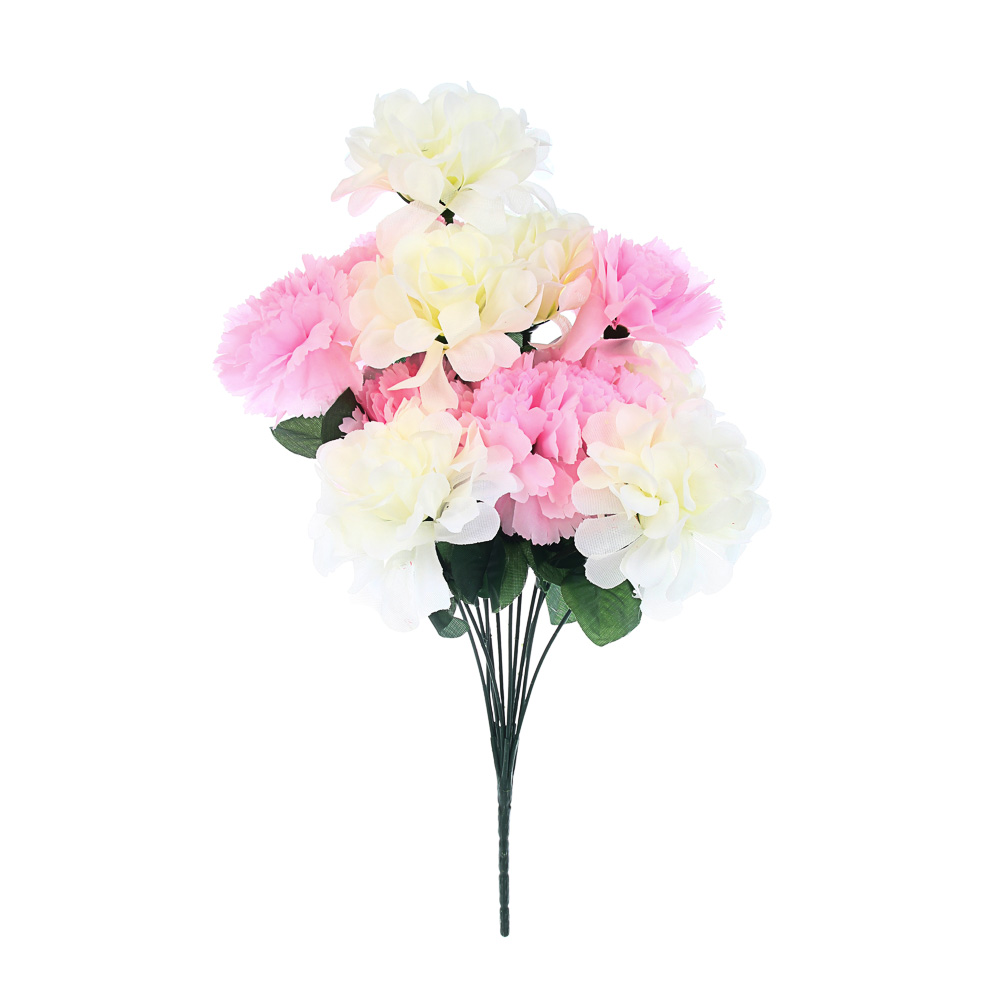 Букет искусственных цветов тм LADECOR гвоздики и гортензии, длина 40 см, арт.№ 426-011