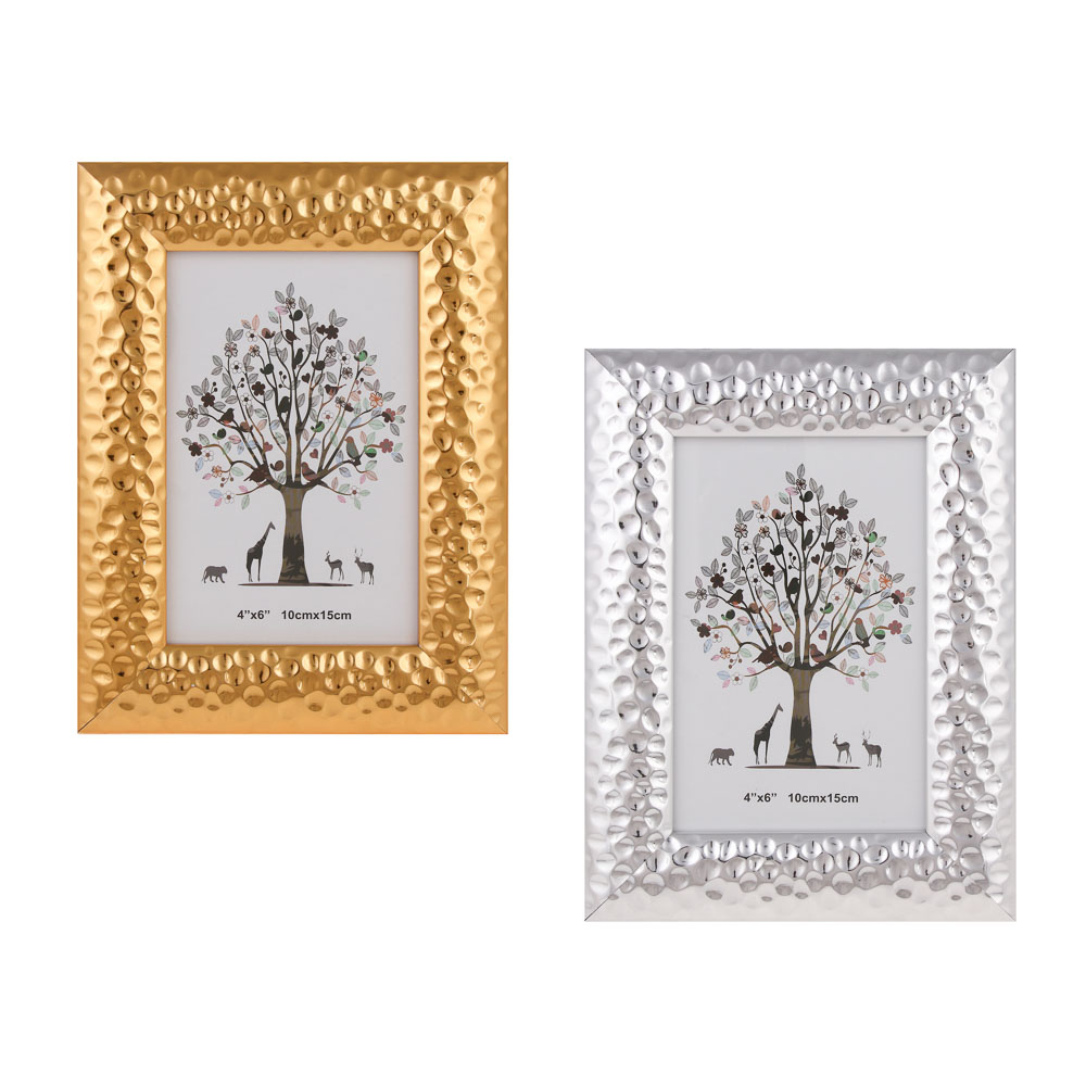 Фоторамка, 10х15 см, пластик, 2 дизайна металлик, LADECOR, арт.№ 520-941