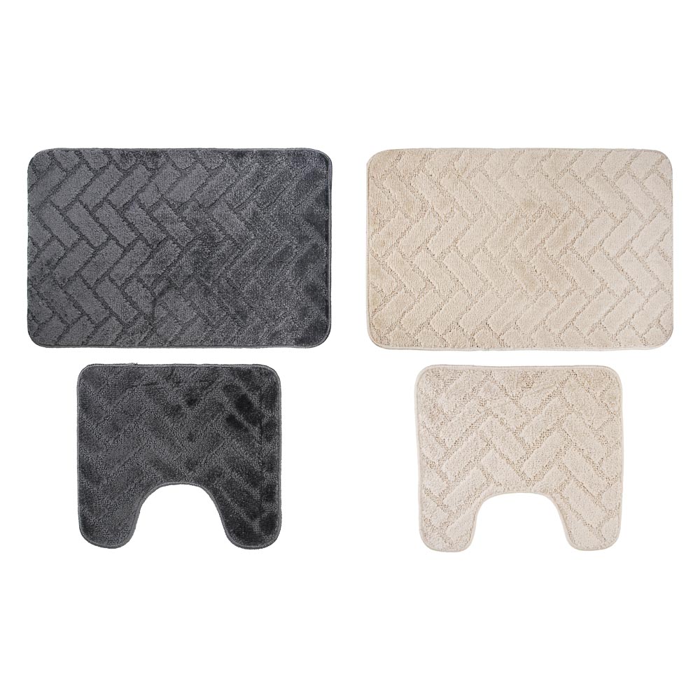 Набор ковриков для ванной  тм VETTA Concrete, жаккард полипропилен 650г/м², 40х45см+75х45см 2 цв., арт.№ 462-838