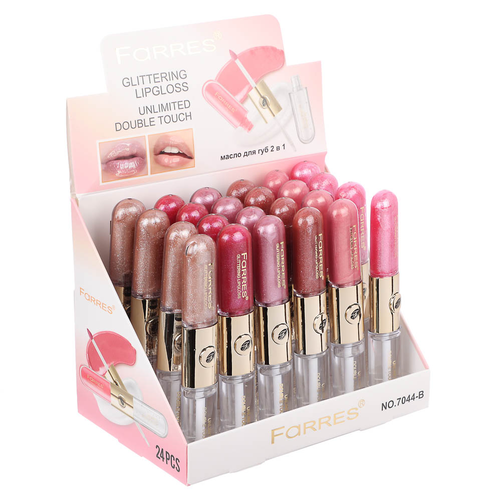 Сияющий блеск + масло для губ 2 в 1, тм Farres, 10 мл, арт.№ 330-659
