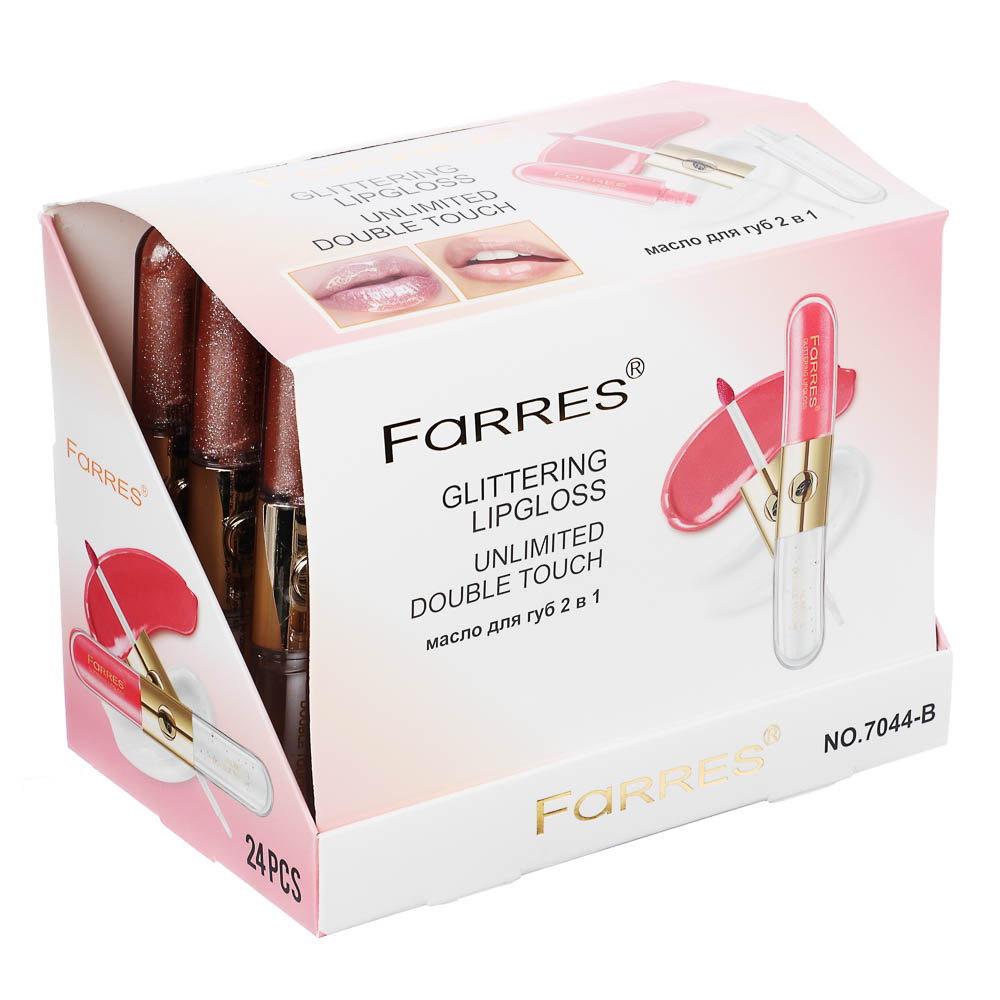 Сияющий блеск + масло для губ 2 в 1, тм Farres, 10 мл, арт.№ 330-659