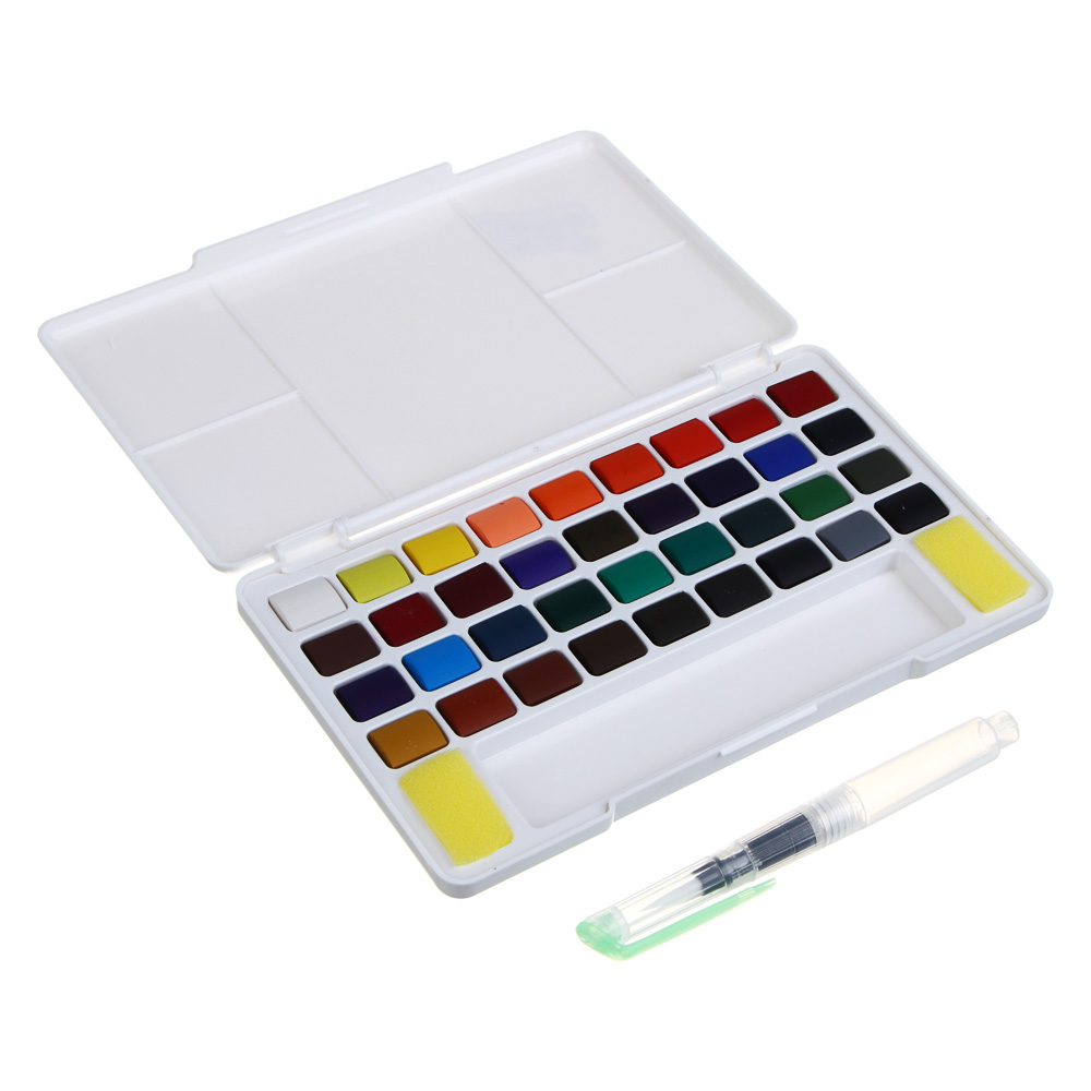 Акварель 36цв. BY Русские Супергерои "Каваи 1" кисть с резервуаром для воды, пл.бокс, арт.№ 801-001