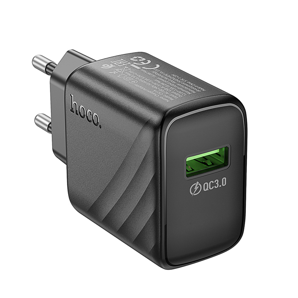 Сетевое зарядное устройство hoco. модель CS21A, QC3.0, 1xUSB-A, EU вилка, арт.№ 916-343
