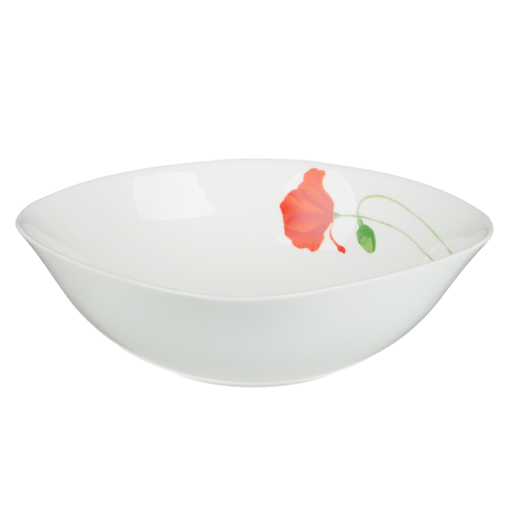 MILLIMI Маки Салатник, опаловое стекло, 770мл, 19х6см, квадратная форма, арт.№ 818-311