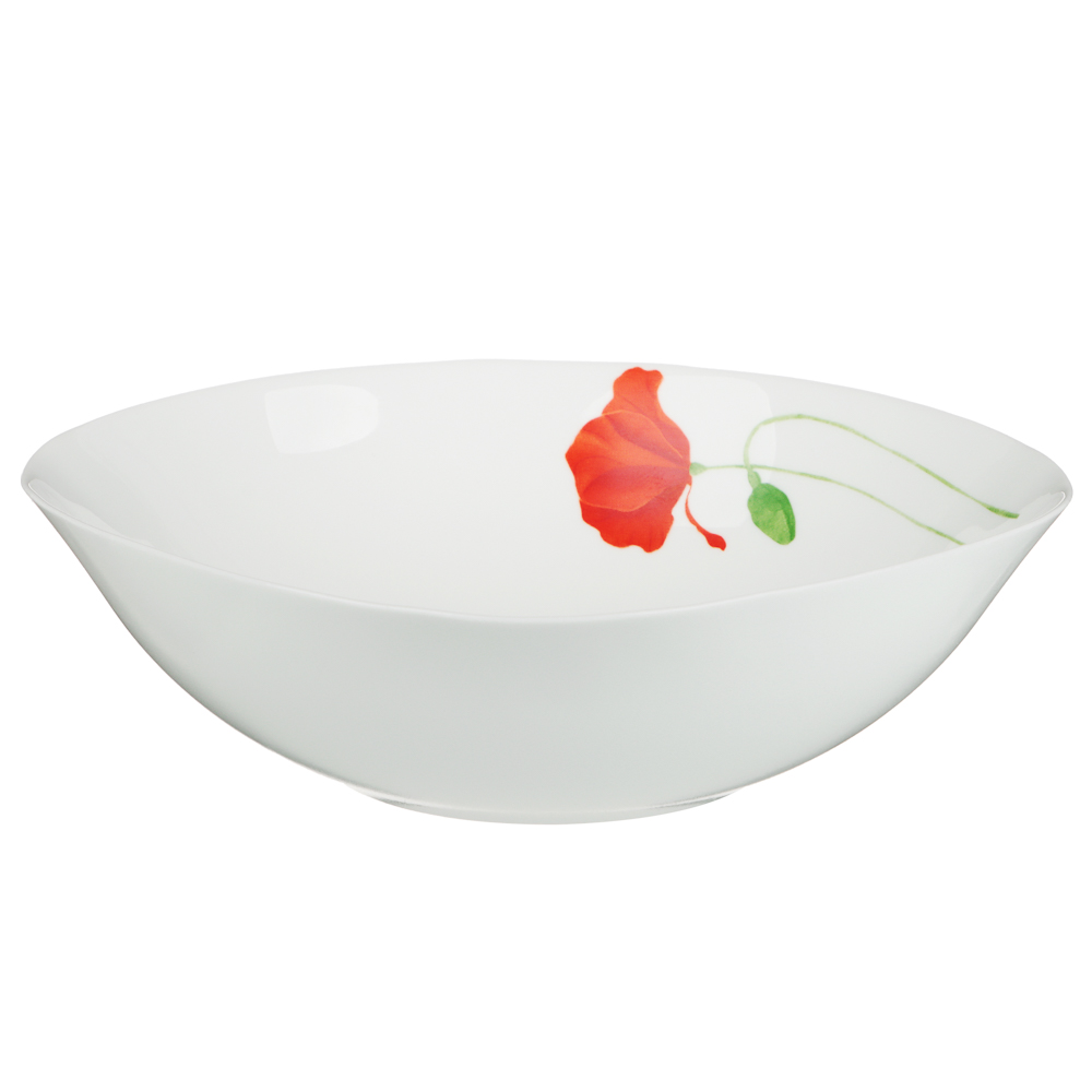 MILLIMI Маки Салатник, опаловое стекло, 1430мл, 23х6.7см, квадратная форма, арт.№ 818-314