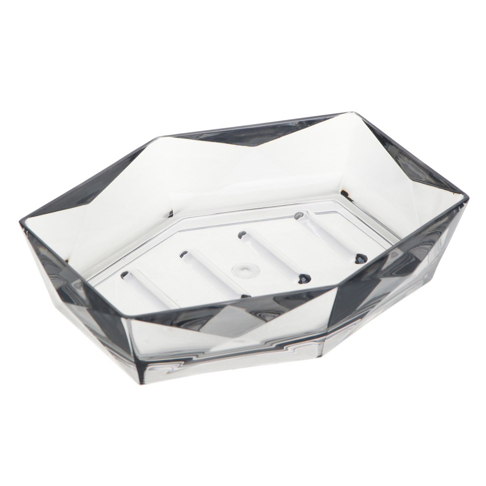 VETTA Мыльница, акрил, 14,5x11,5x3,5 см, кристалл, дымка, арт.№ 478-226