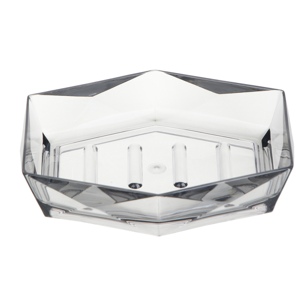 VETTA Мыльница, акрил, 14,5x11,5x3,5 см, кристалл, дымка, арт.№ 478-226