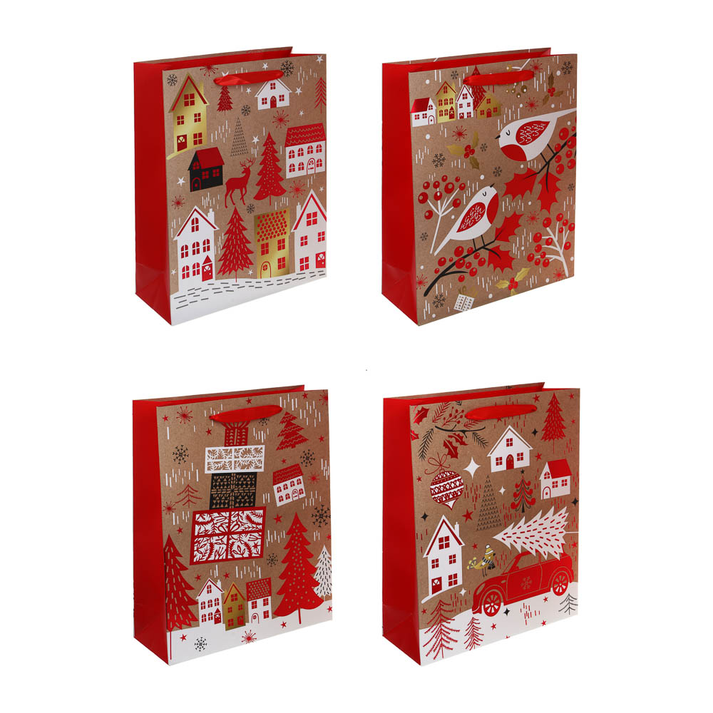 Пакет подарочный тм СНОУ БУМ фоллинг, 26x32x10см, бумага, 4 дизайна, арт.№ 507-426