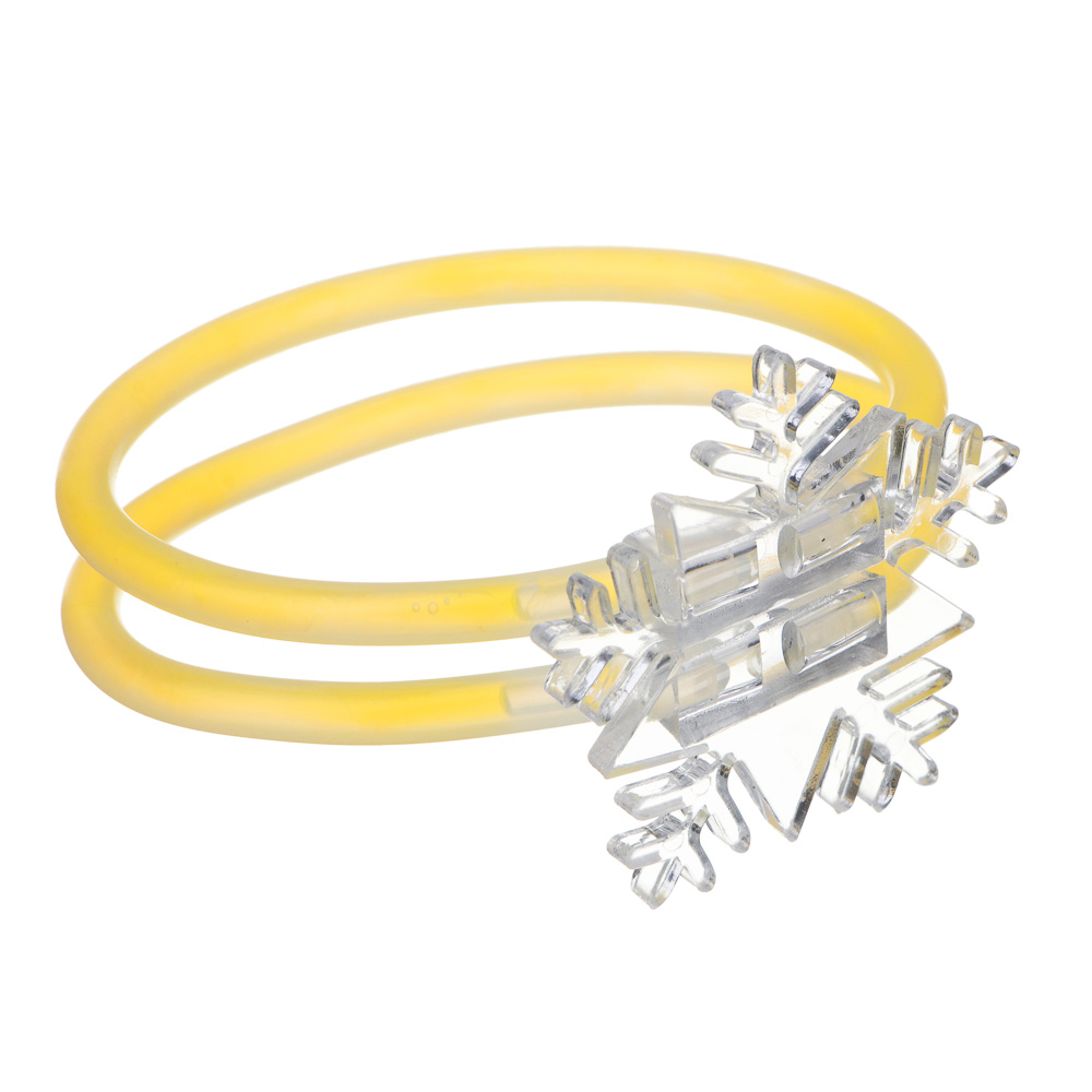 СНОУ БУМ Набор неоновых браслетов со снежинками 2 шт, 4 палочки по 20 см, пластик, арт.№ 393-360