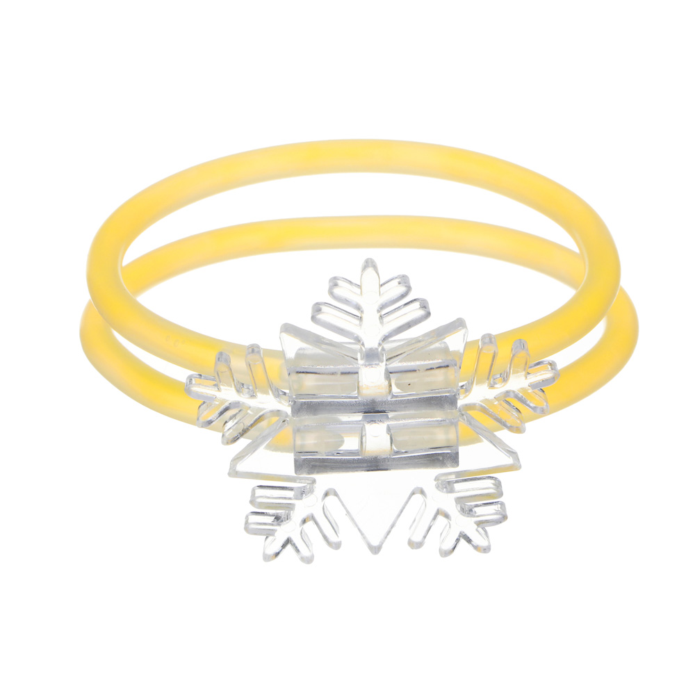 СНОУ БУМ Набор неоновых браслетов со снежинками 2 шт, 4 палочки по 20 см, пластик, арт.№ 393-360