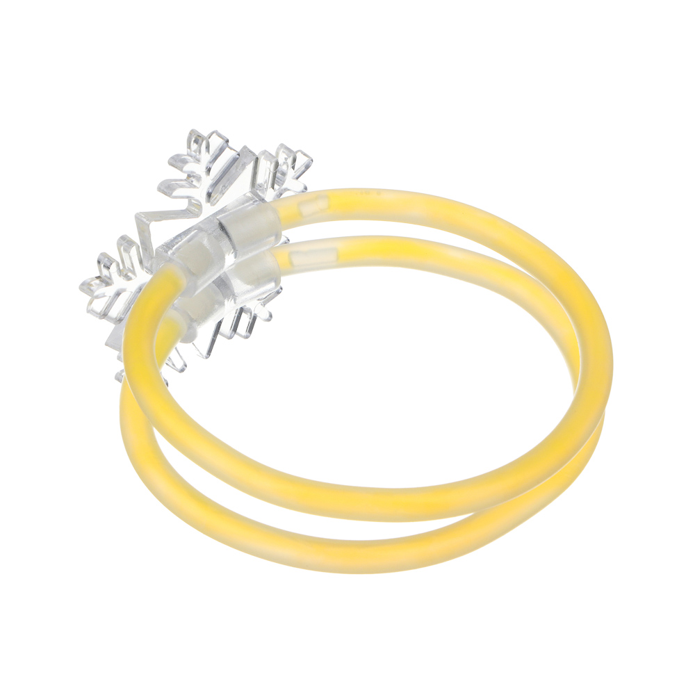 СНОУ БУМ Набор неоновых браслетов со снежинками 2 шт, 4 палочки по 20 см, пластик, арт.№ 393-360