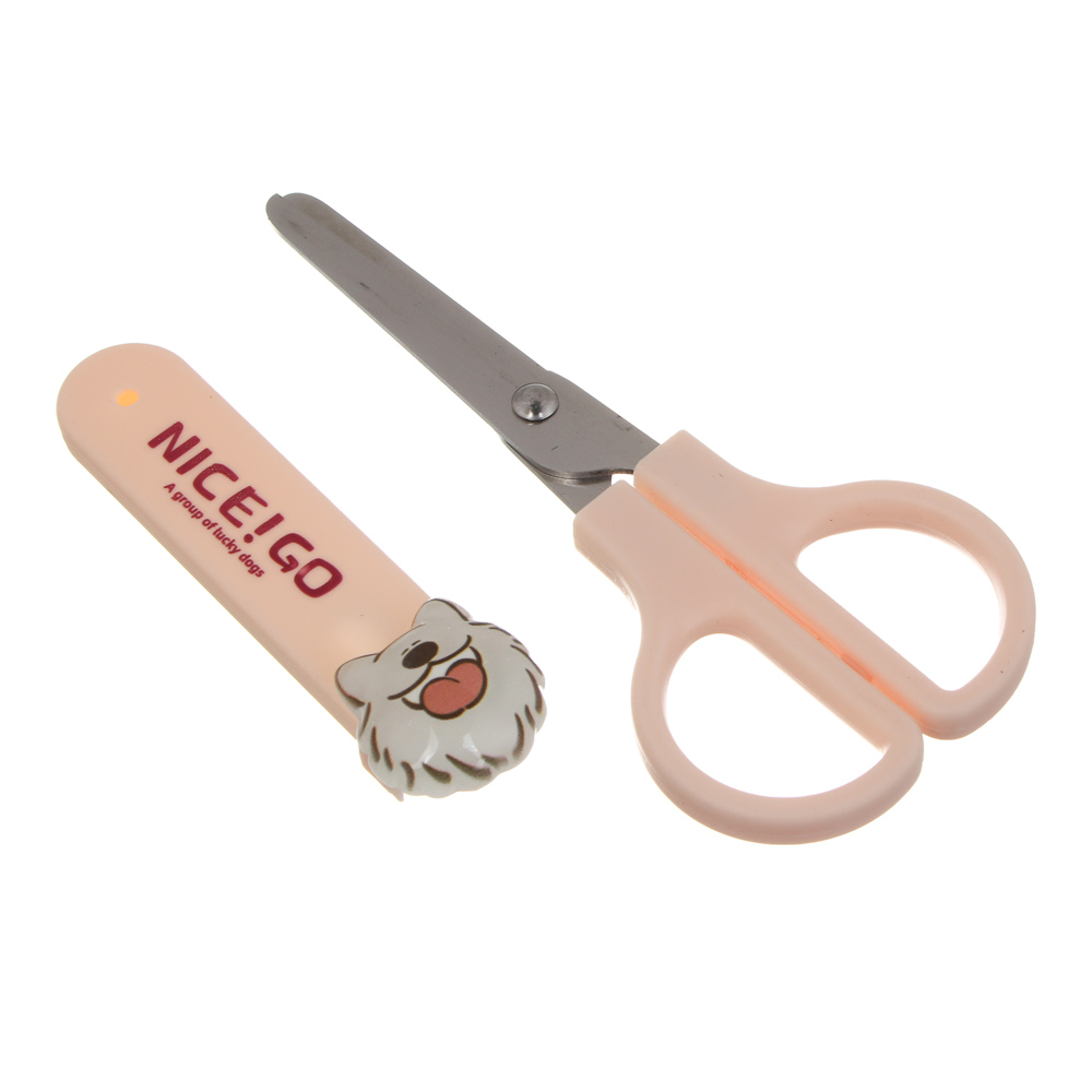 Ножницы дет. 12,3х5,3см., фигурка на корпусе, безоп. чехол "Минисо Стайл", пластик, металл, 3 диз., арт.№ 532-095