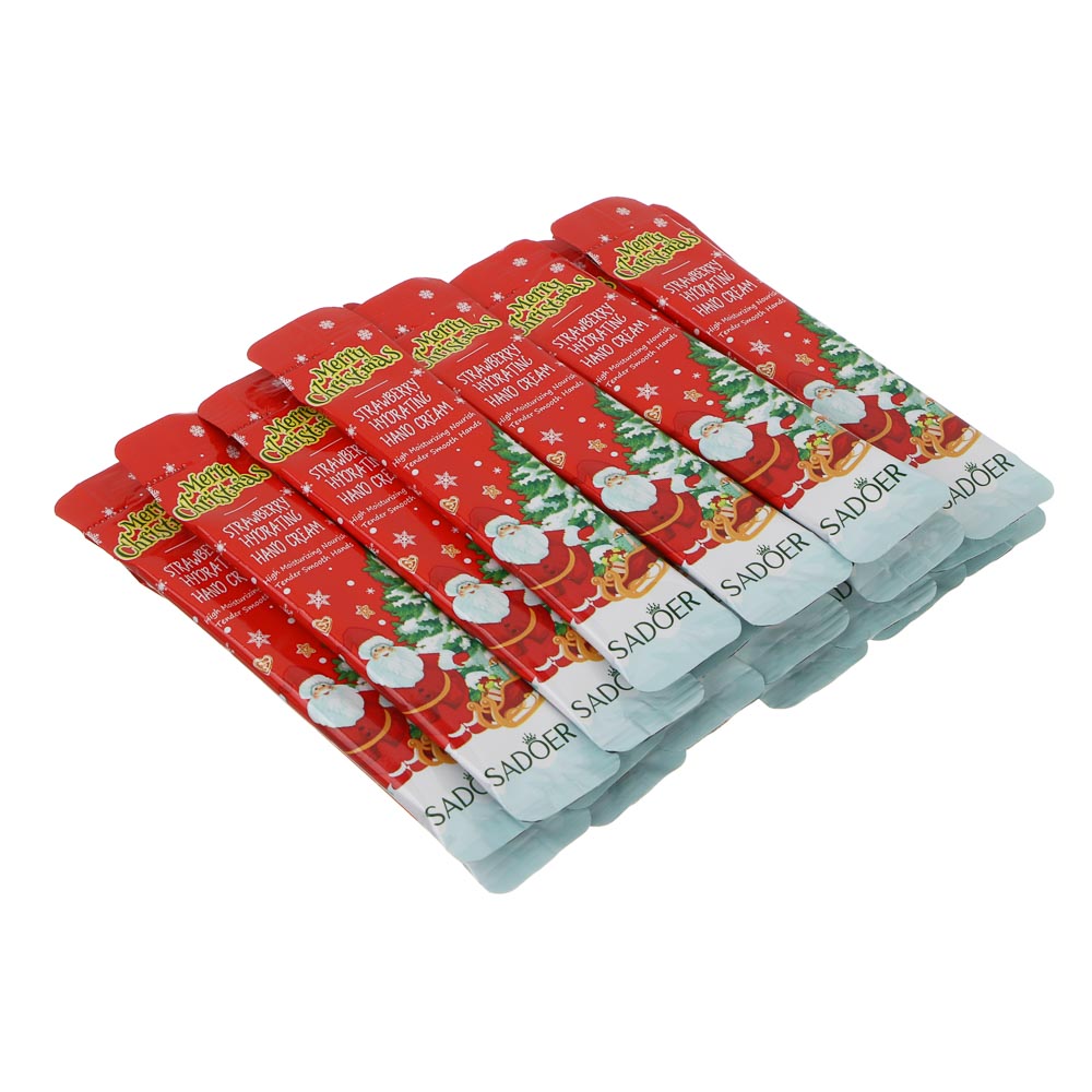 Крем для рук увлажняющий с клубникой тм SADOER Merry Xmas, 4 мл х 20 шт, арт.№ 022-186
