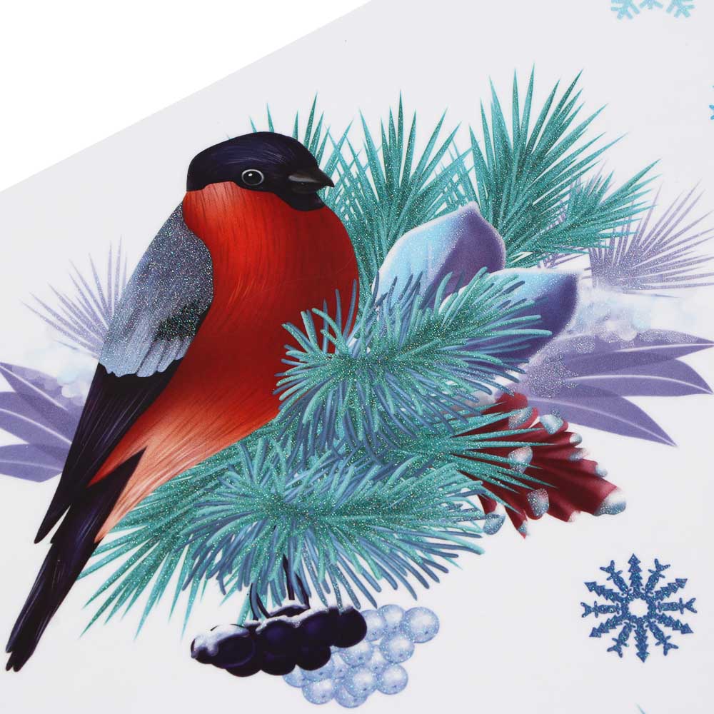 СНОУ БУМ Наклейки интерьерные Снегири, 30x20 см, электростатические, ПВХ, 4 дизайна, арт.№ 336-505