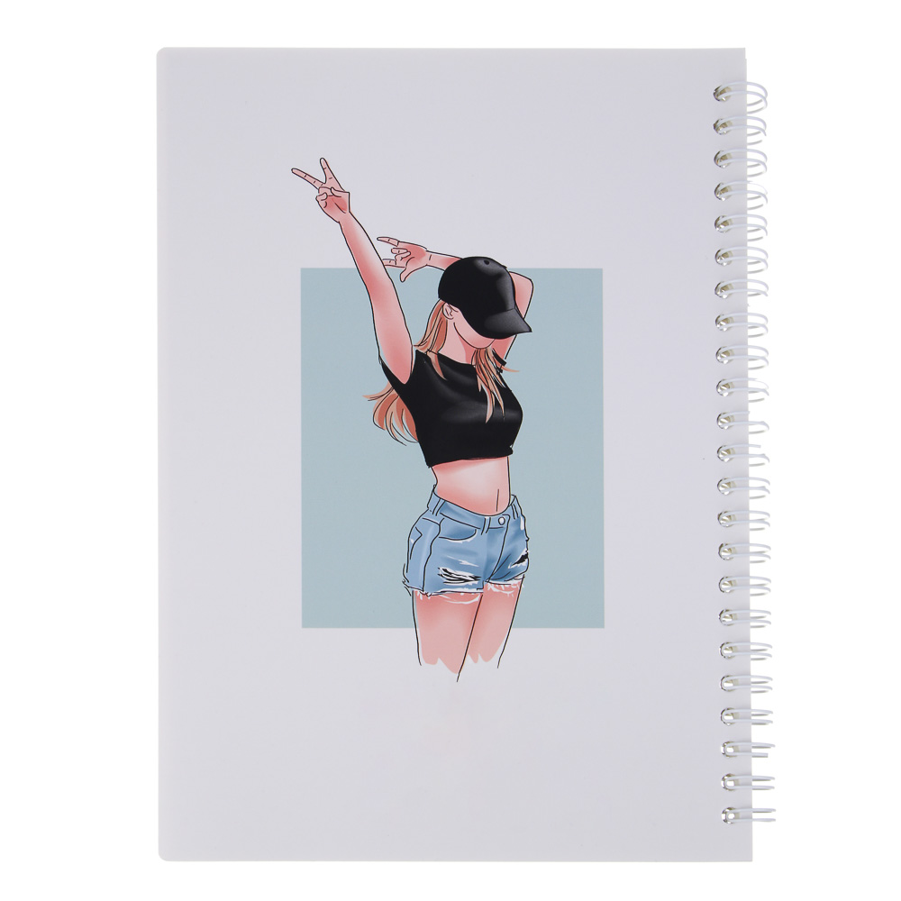 Записная книжка на спирали, 14,5x21см, 58 л., 4 дизайна, Девушки, арт.№ 574-077