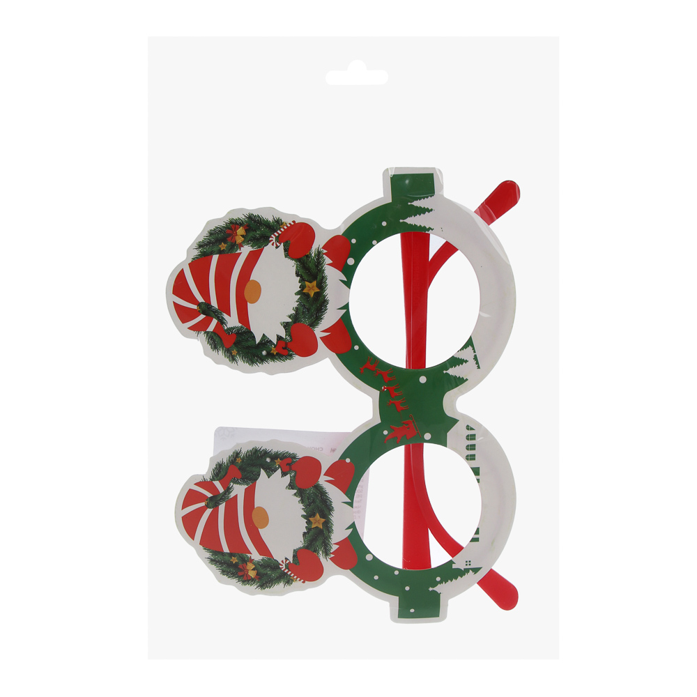 СНОУ БУМ Очки новогодние, пластик, картон, 13-14см, 6 дизайнов, арт.№ 342-099