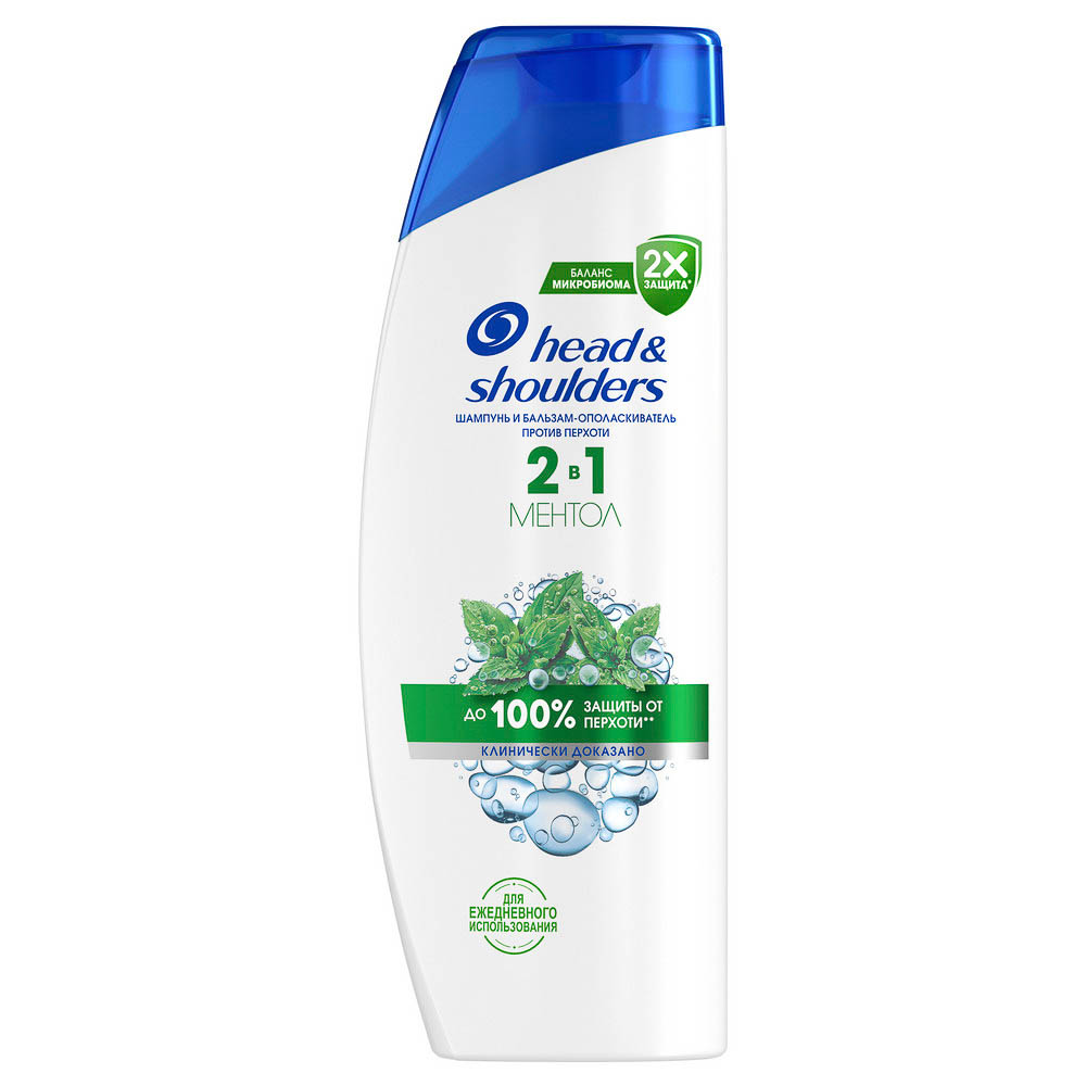 Шампунь и бальзам-ополаскиватель HEAD & SHOULDERS против перхоти 2в1 Ментол, 330мл, арт.№ 950-004