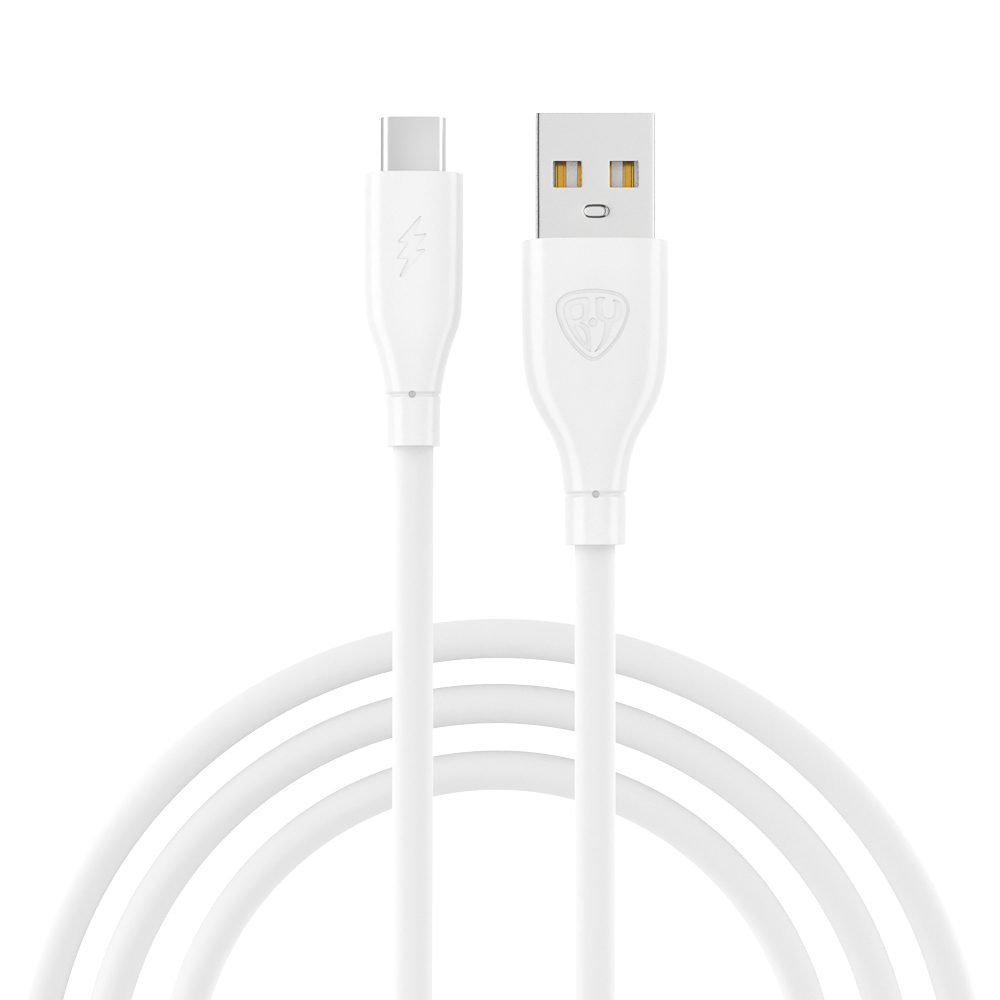 BY Кабель для зарядки Эко Type-C, 1м, Быстрая зарядка 3А, QC, PD 20W, прорезиненный, белый, арт.№ 931-545