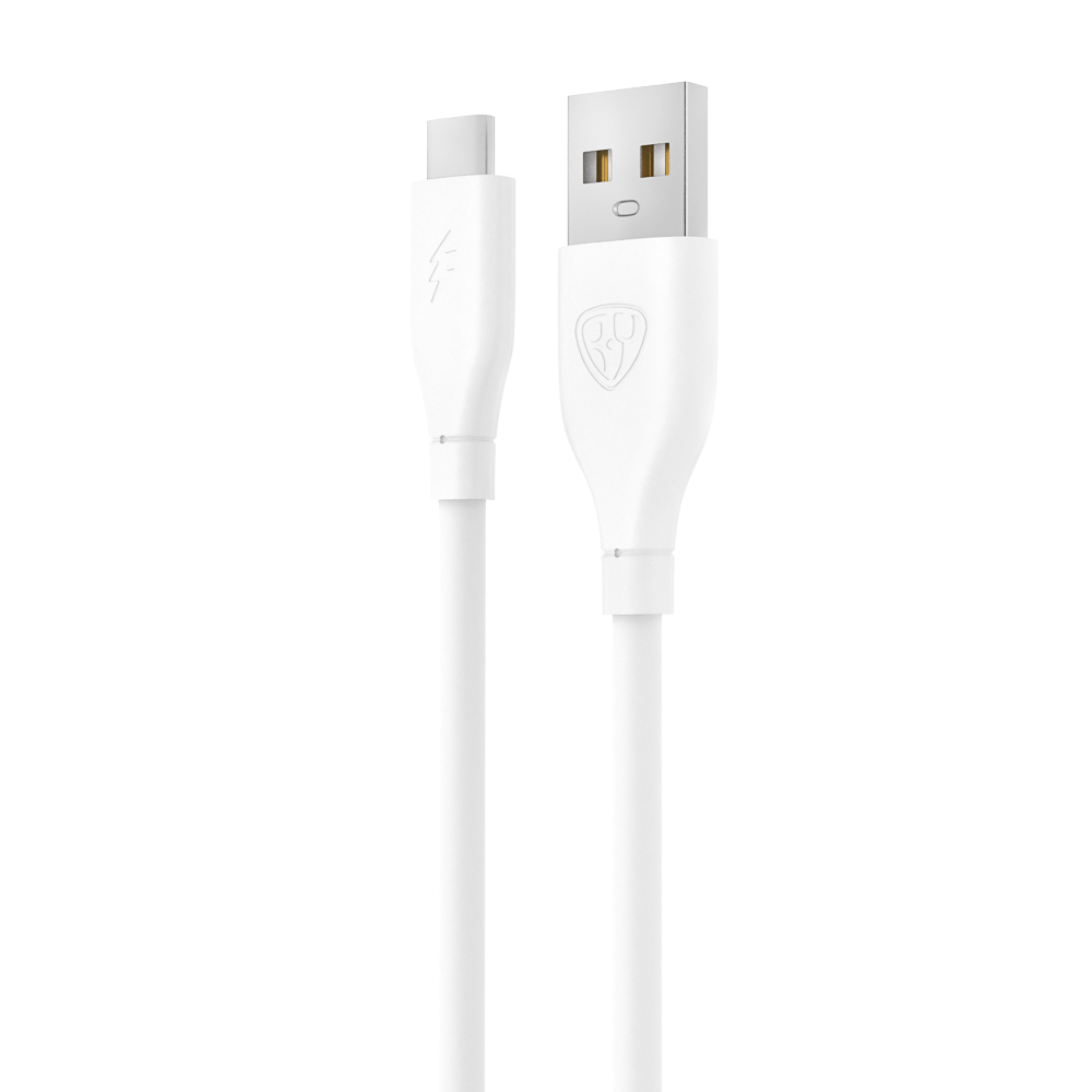 Кабель для зарядки USB(A)-Type C BY Эко, 1м, Быстрая зарядка 3А, QC, PD 20Вт, прорезиненный, белый, арт.№ 931-545