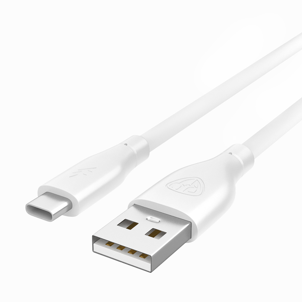 Кабель для зарядки USB(A)-Type C BY Эко, 1м, Быстрая зарядка 3А, QC, PD 20Вт, прорезиненный, белый, арт.№ 931-545