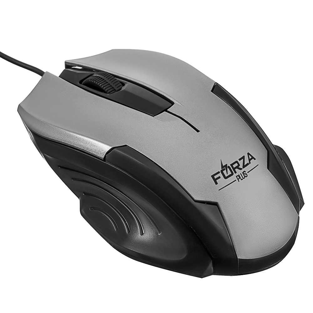 Компьютерная мышь проводная FORZA Shine 1200DPI,3D, каб. 160см, серебристый, арт.№ 405-087