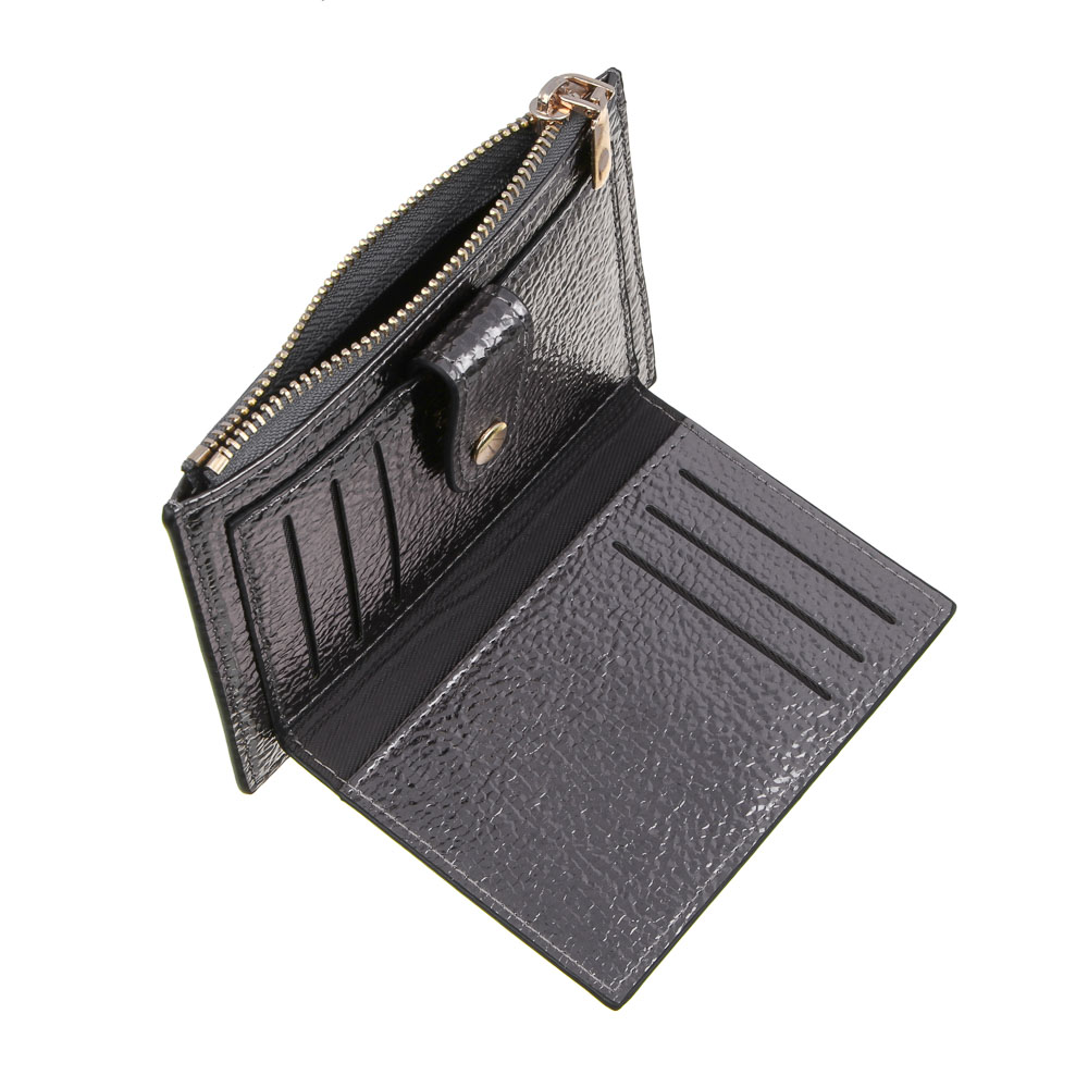 ЮL Айслин Кошелек для карт, купюр и монет, полиуретан, 13,5х9,5 см, серебряный, МП-1, арт.№ 303-012