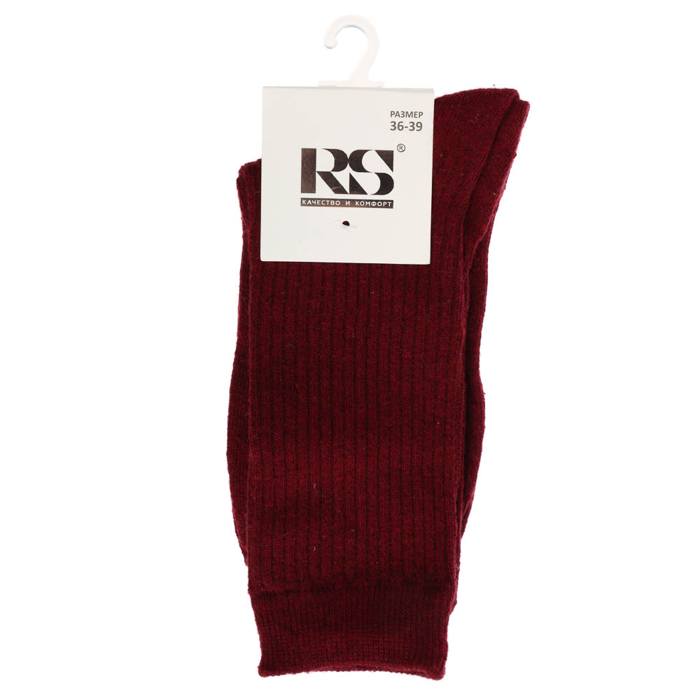 Носки женские "полушерсть" в рубчик, 65% полушерсть, 15% акрил, 10% спандекс, 10% эл, р. 36-39, арт.№ 019-527