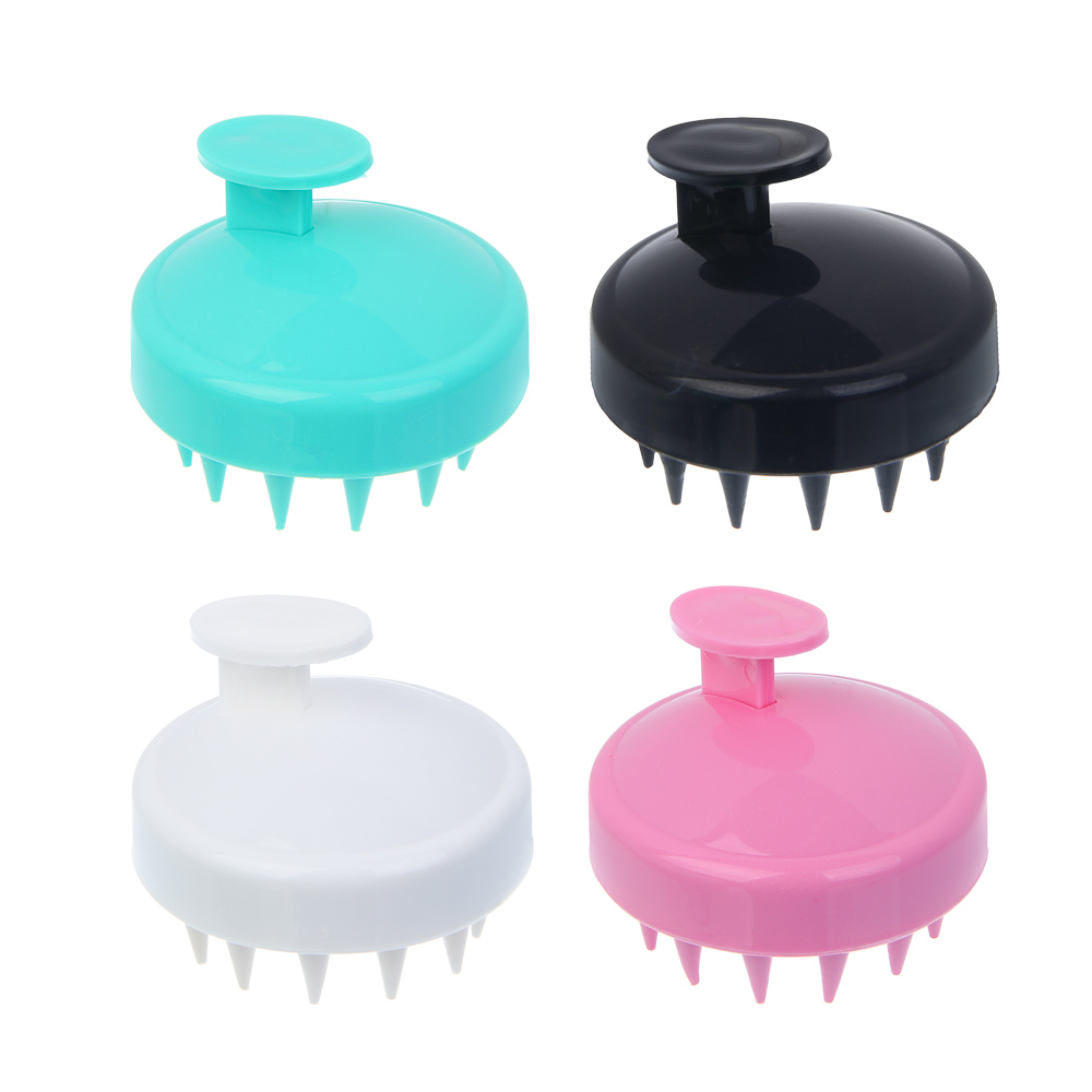 Щетка массажная для головы тм ЮНИLOOK, пластик, d7,7см,4 цвета, арт.№ 357-405