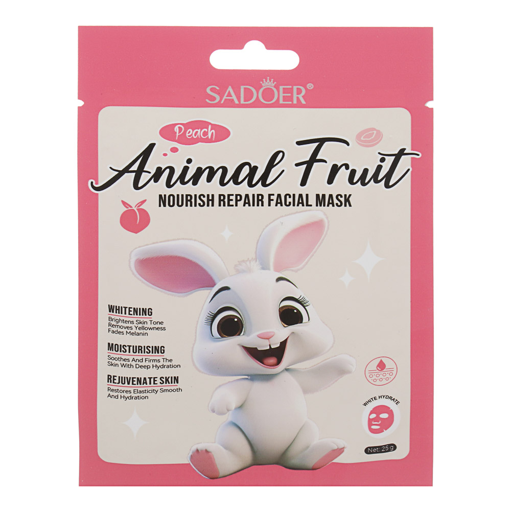 Маска для лица питательная с персиком тм Sadoer, 25гр, арт.№ 022-203