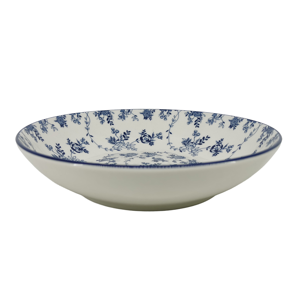 Тарелка суповая/салатник Флорал тм MILLIMI, 20х20х4,7см, фарфор, арт.№ 816-148