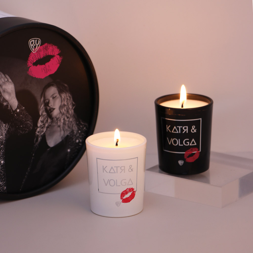 BY Свеча ароматическая, набор 4 шт по 60 гр., - Sunny rose& Chamagne, БК, арт.№ 508-011