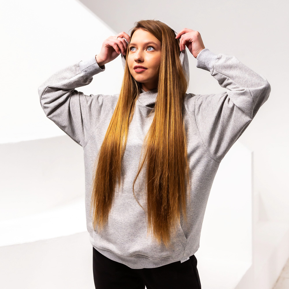 BY Basic Толстовка женская, хлопок, цвет серый, размер S, арт.№ 833-051