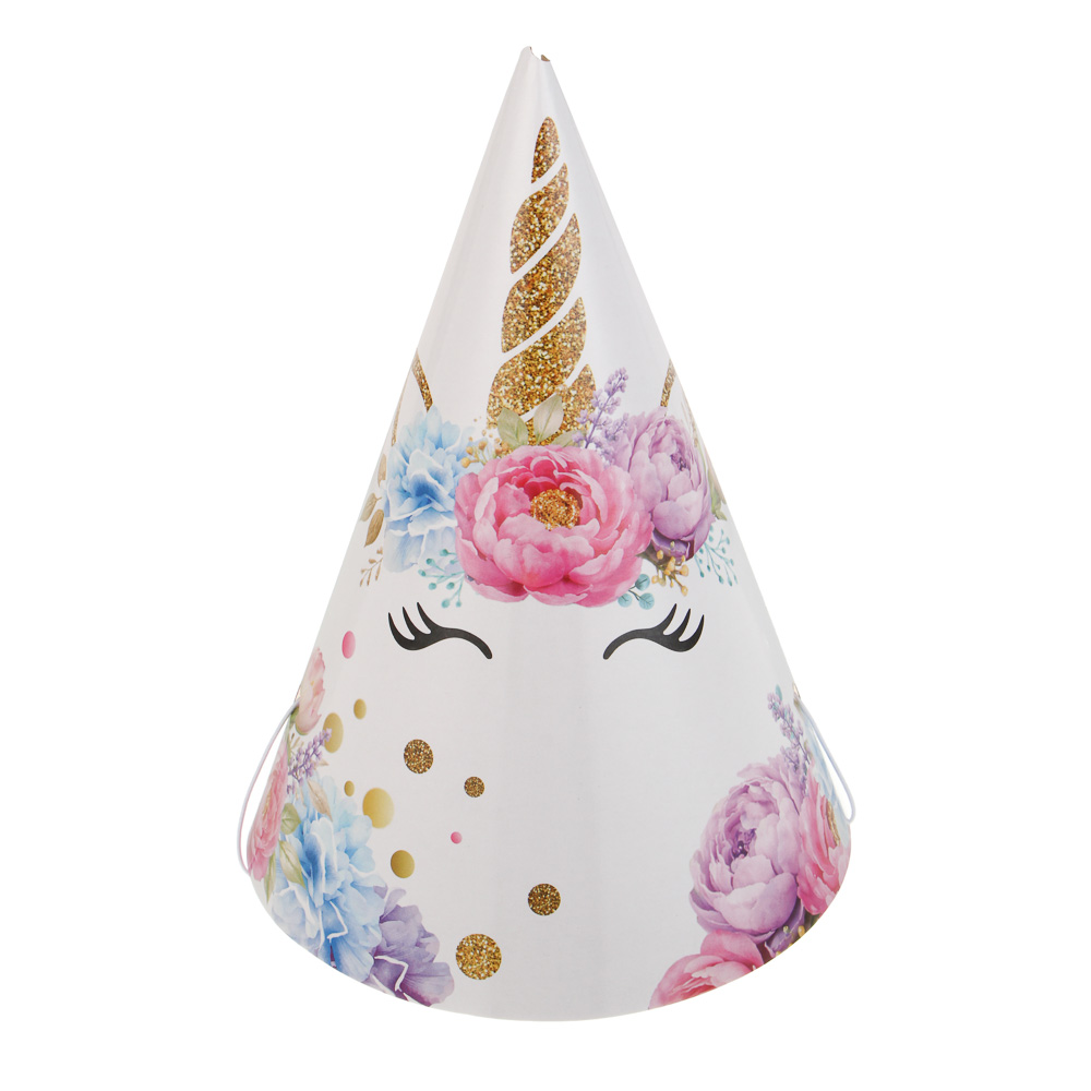 Набор колпаков праздничных "Единорог" тм Fntastic, бумага, 6шт, арт.№ 585-096